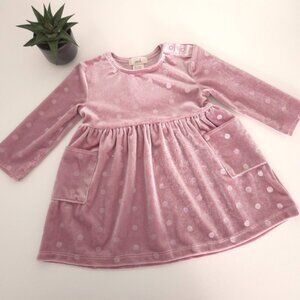 Peek Baby Velour Polka Dot Dress size 6-12 months